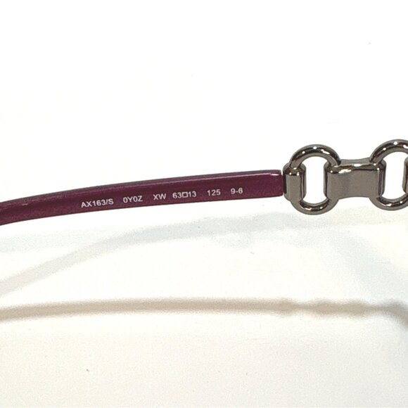 Armani Exchange Womens Purple Aviator Sunglasses With Metal Accents - Picture 4 of 4